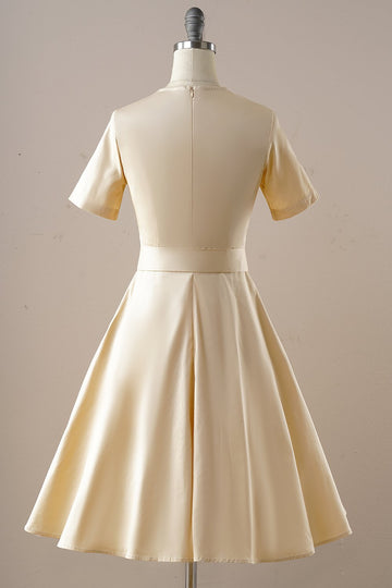 Vestido vintage de damasco square neck 1950s
